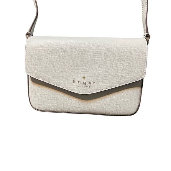 kate spade Handbags - Kate Spade Sadie Envelope Crossbody Platinum Saffiano Leather Chic Minimalist